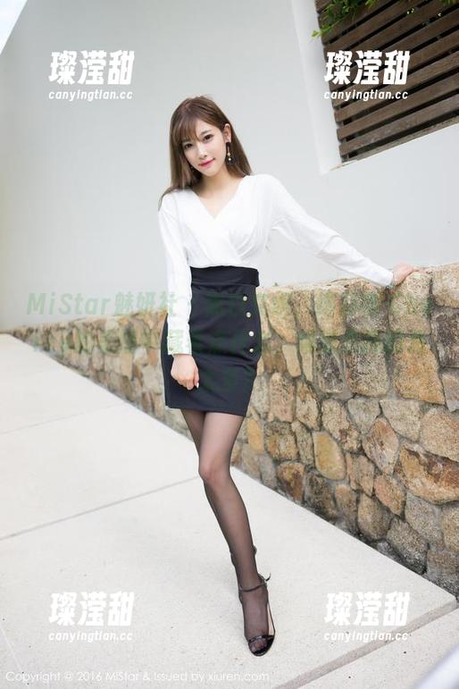 MiStar魅妍社 - 黑白交织，绯月樱-Cherry的美图中藏着点什么，难道是我的想太多？